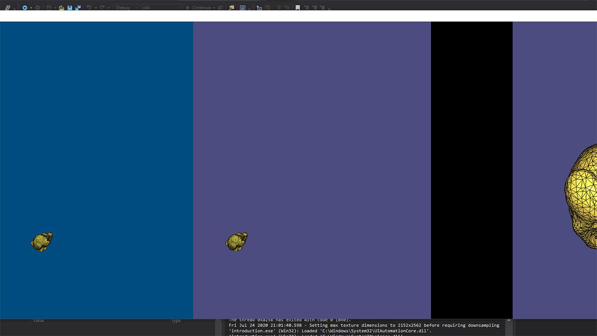 First screenshot of the program working